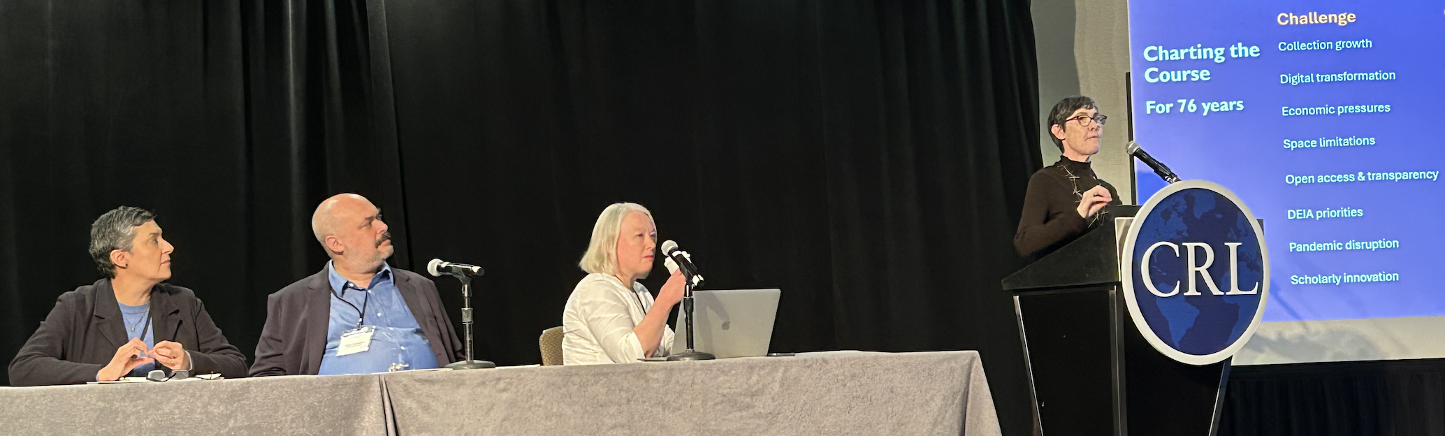 Amy Wood, CRL’s Director of Discovery & Technology, opens the strategy forum session “Charting the Course: A Forum on Collective Action Strategy” at the 2025 CRL Annual Meeting (Chicago, IL, May 20–21)