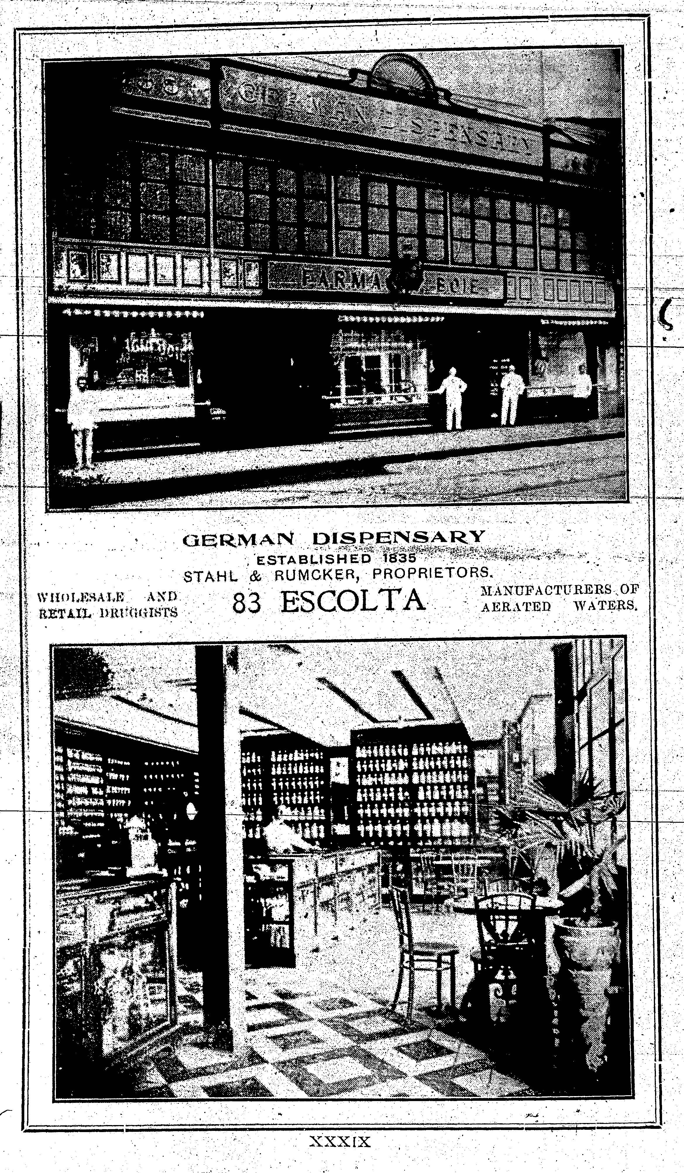 Advertisement image from Rosenstock's business directory of the city of Manila, 1907.